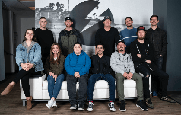 The PowerDot team poses at their headquarters in Carlsbad