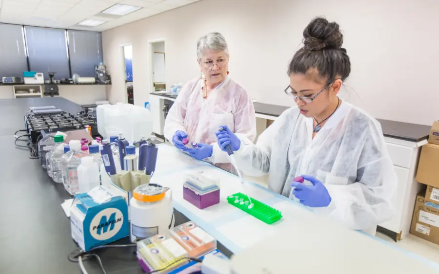 Two scientists in a lab